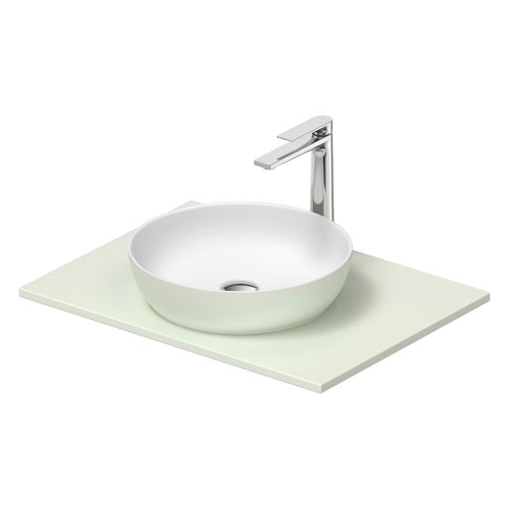 Duravit Sivida Aufsatzbecken mit Konsole 500x680x123mm Rund 1 Becken 1 Waschplatz Blassgrau Matt