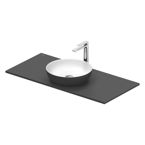 Duravit Sivida Aufsatzbecken mit Konsole 500x1080x123mm Rund 1 Becken 1 Waschplatz Dunkelgrau Matt
