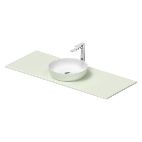 Duravit Sivida Aufsatzbecken mit Konsole 500x1280x123mm Rund 1 Becken 1 Waschplatz Blassgrau Matt