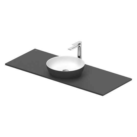 Duravit Sivida Aufsatzbecken mit Konsole 500x1280x123mm Rund 1 Becken 1 Waschplatz Dunkelgrau Matt