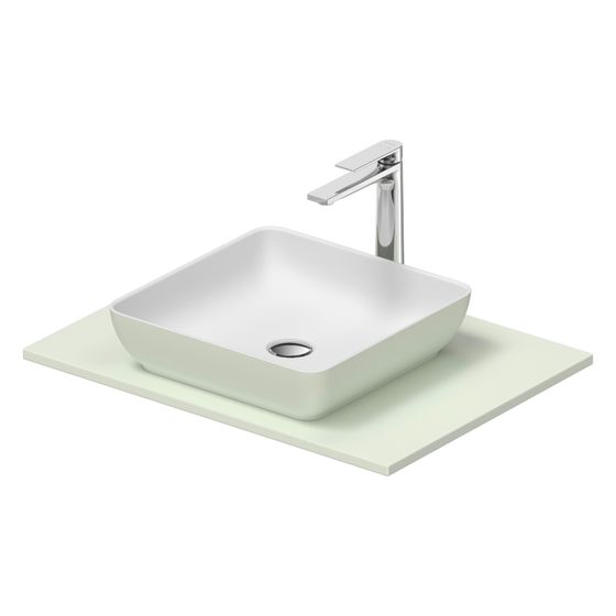 Duravit Sivida Aufsatzbecken mit Konsole 500x680x123mm Eckig 1 Becken 1 Waschplatz Blassgrau Matt