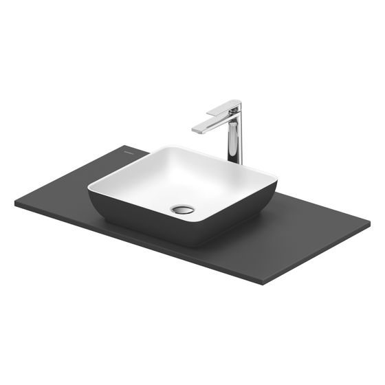 Duravit Sivida Aufsatzbecken mit Konsole 500x880x123mm Eckig 1 Becken 1 Waschplatz Dunkelgrau Matt