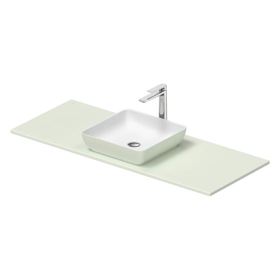 Duravit Sivida Aufsatzbecken mit Konsole 500x1280x123mm Eckig 1 Becken 1 Waschplatz Blassgrau Matt