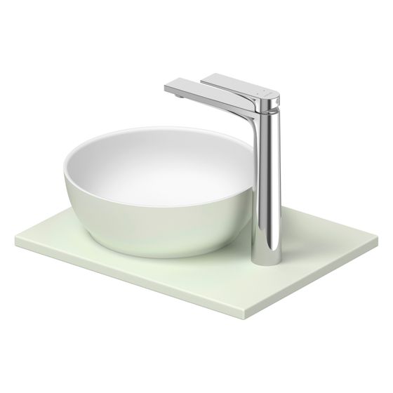 Duravit Sivida Aufsatzbecken mit Konsole 330x410x123mm Rund 1 Becken 1 Waschplatz Blassgrau Matt