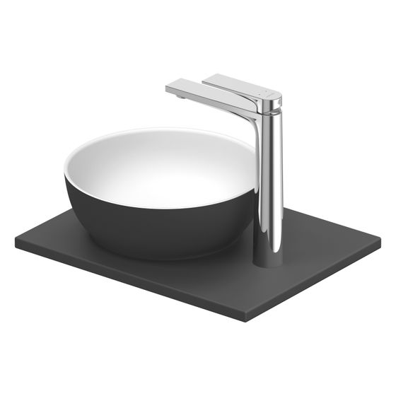 Duravit Sivida Aufsatzbecken mit Konsole 330x410x123mm Rund 1 Becken 1 Waschplatz Dunkelgrau Matt