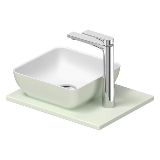 Duravit Sivida Aufsatzbecken mit Konsole 330x410x123mm Eckig 1 Becken 1 Waschplatz Blassgrau Matt