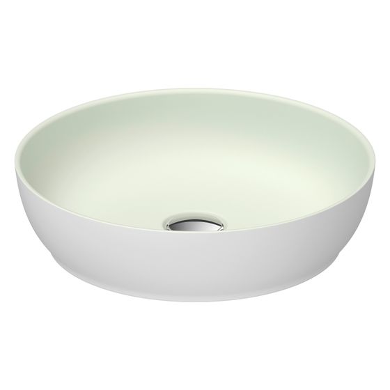 Duravit Sivida Aufsatzbecken 400mm, Blassgrün Matt/Weiß Seidenmatt, DuroCast Plus, rund, ohne Überlauf