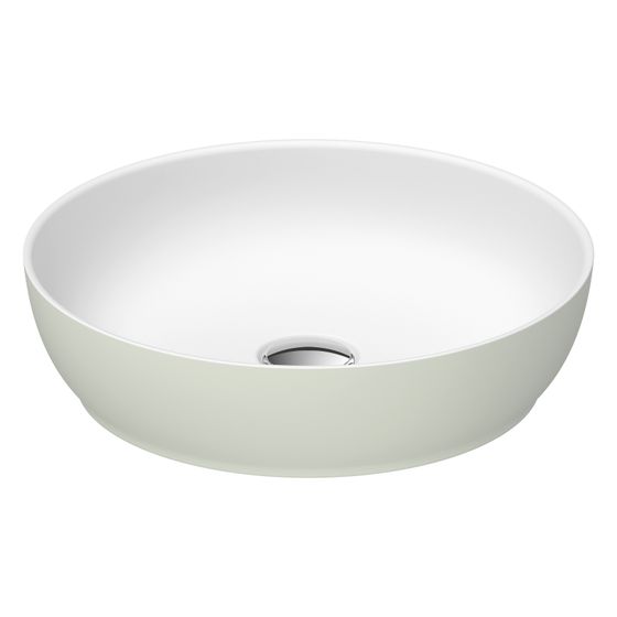 Duravit Sivida Aufsatzbecken 400mm, Weiß Seidenmatt/Blassgrün Matt, DuroCast Plus, rund, ohne Überlauf