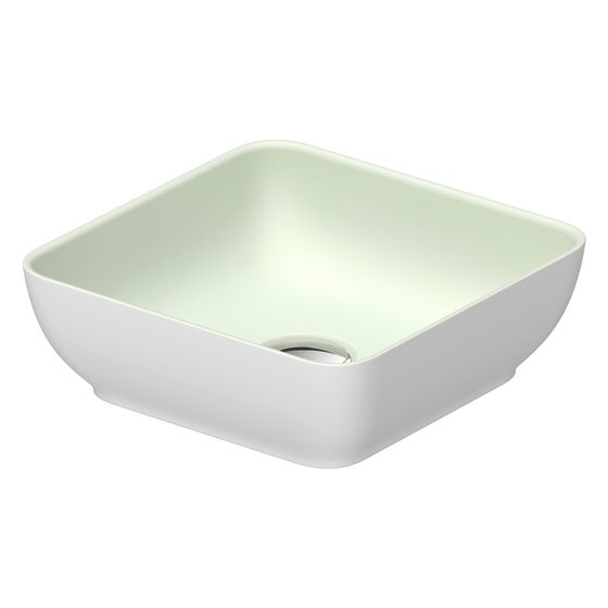 Duravit Sivida Aufsatzbecken 300mm, Blassgrün Matt/Weiß Seidenmatt, DuroCast Plus, eckig, ohne Überlauf und HLB