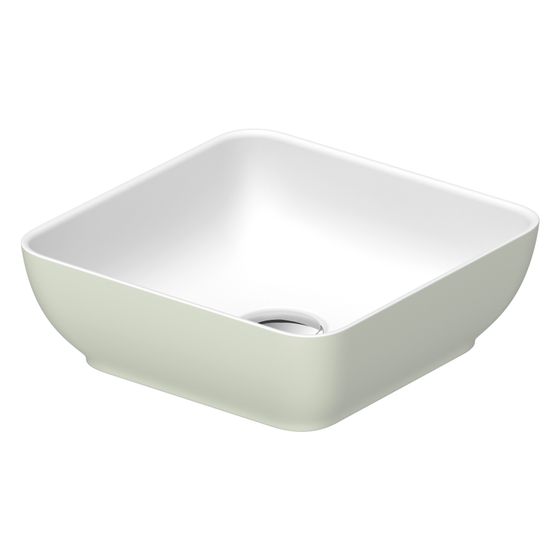 Duravit Sivida Aufsatzbecken 300mm, Weiß Seidenmatt/Blassgrün Matt, DuroCast Plus, eckig, ohne Überlauf und HLB