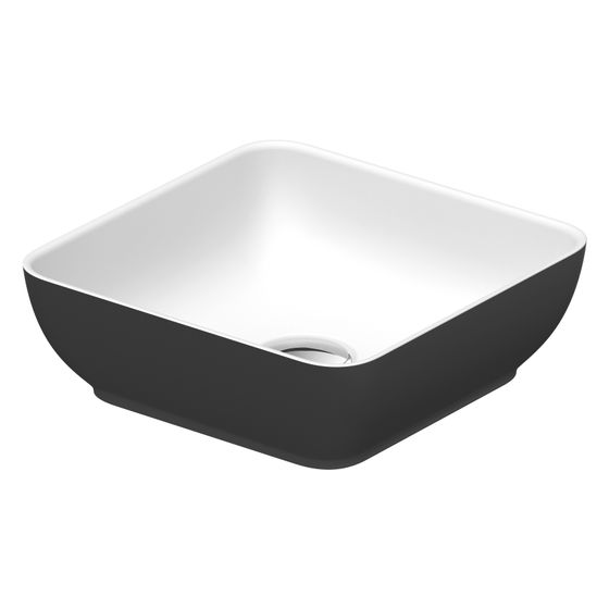 Duravit Sivida Aufsatzbecken 300mm, Weiß Seidenmatt/Dunkelgrau Matt, DuroCast Plus, eckig, ohne Überlauf und HLB
