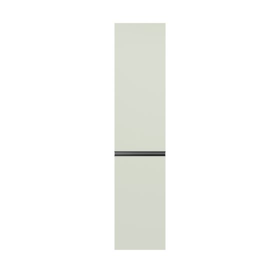 Duravit Sivida Hochschrank Dekor 374x400x1770mm Blassgrün Matt, 2 Tür R, Griffleiste Diamantschwarz, 3 Glas-FB, 1 Holz-FB, 50mm