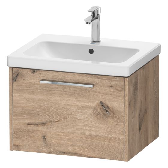 Duravit D-Code Waschtischunterbau wandhäng. 460x584x400mm, Eiche Marmoriert Matt, 1 Auszug, Griff mit Dämpfung