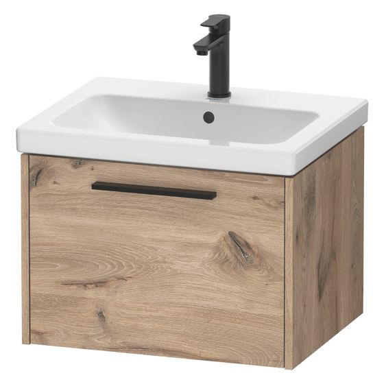 Duravit D-Code Waschtischunterbau wandhäng. 460x584x400mm Eiche Mar. Matt, 1 AZ, Griff Diam. mit Dämpfung