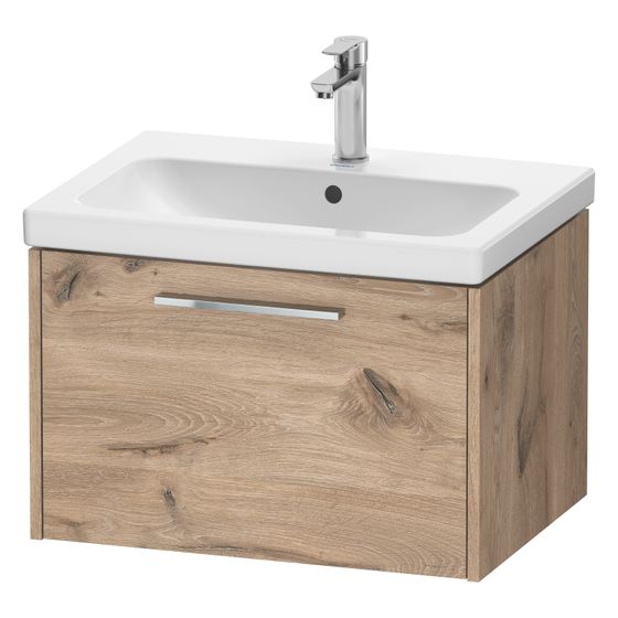 Duravit D-Code Waschtischunterbau wandhäng. 460x634x400mm, Eiche Marmoriert Matt, 1 Auszug, Griff mit Dämpfung