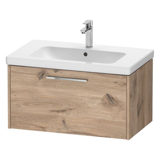 Duravit D-Code Waschtischunterbau wandhäng. 460x784x400mm, Eiche Marmoriert Matt, 1 Auszug, Griff mit Dämpfung