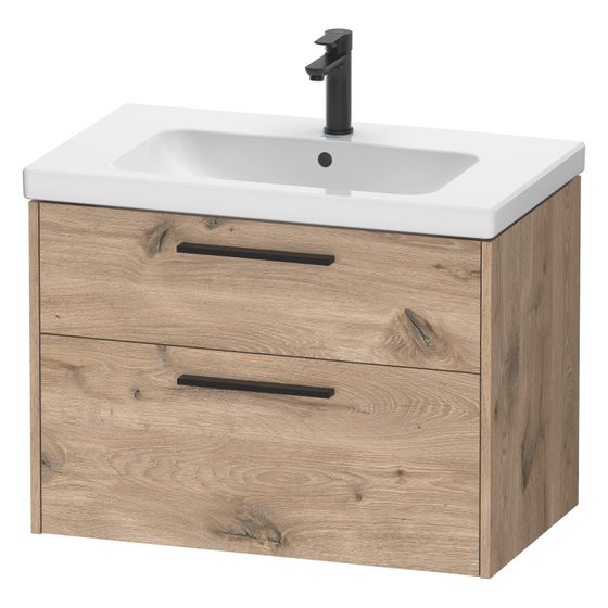 Duravit D-Code Waschtischunterbau wandhäng. 460x784x555mm Eiche Mar. Matt, 1 Auszug/SK, Griff Diam.