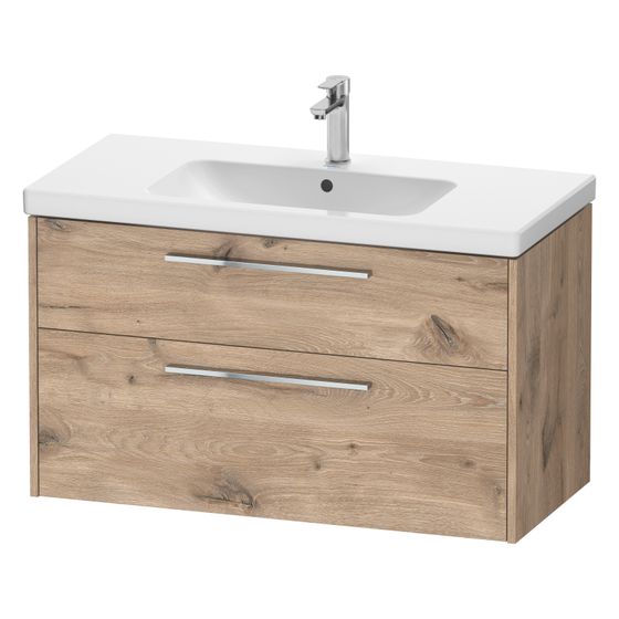Duravit D-Code Waschtischunterbau wandhäng. 460x984x555mm Eiche Mar. Matt, 1 AZ/SK, Griff Chrom, mit Dämpfung