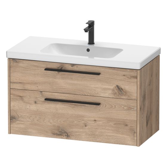 Duravit D-Code Waschtischunterbau wandhäng. 460x984x555mm Eiche Mar. Matt, 1 Auszug/SK, Griff Diam.