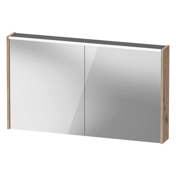 Duravit D-Code Spiegelschrank Wandmontage 148x1200x700mm, Eiche Marmoriert, 2 Türen L/R, 2 Glas-, 1 Holzfachboden, 9W, CH
