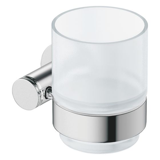 Duravit D-Code Zahnputzbecher 102x118x97mm, Chrom/Mattweiß, Schraubbefestigung, wandhäng., Rechts
