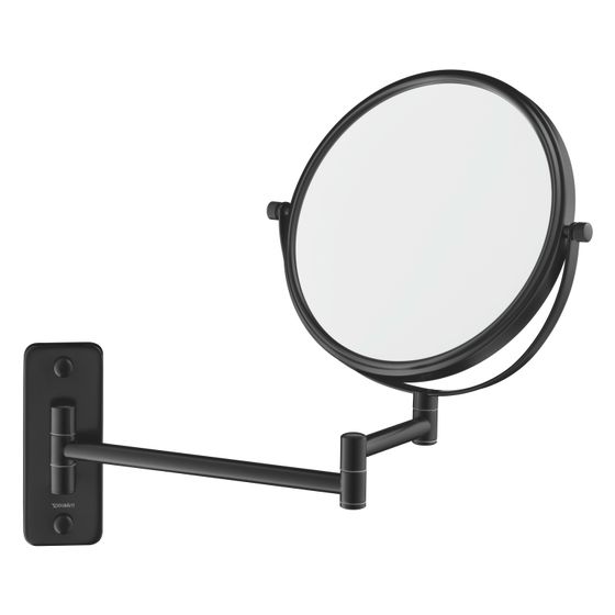 Duravit D-Code Kosmetikspiegel 330x203x310mm Mattschwarz Optische Vergrößerung 3-fach Schraubbefestigung