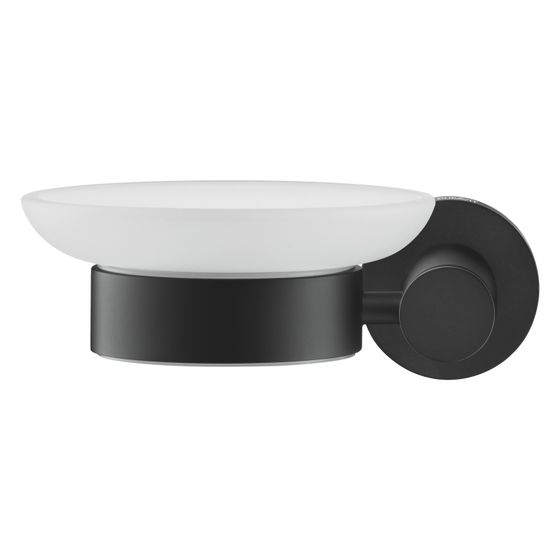 Duravit D-Code Seifenschale 120x137x53mm Mattschwarz/Mattweiß Messing/Milchglas Schraubbefestigung wandh. Seife. L