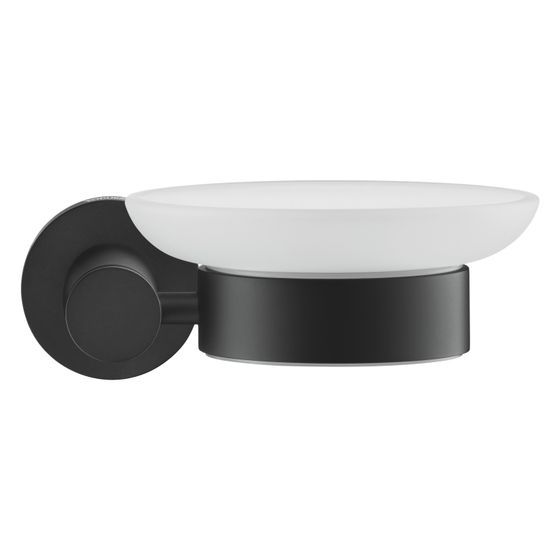 Duravit D-Code Seifenschale 120x137x53mm Mattschwarz/Mattweiß Messing/Milchglas Schraubbefestigung wandh. Seif. R