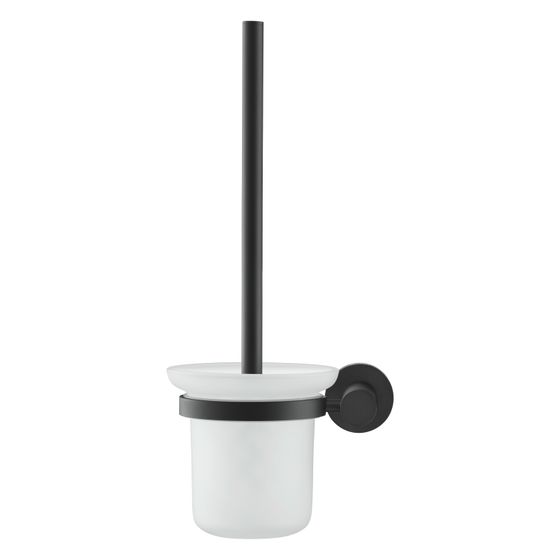 Duravit Bürstengarnitur D-Code 154x154x342mm, wandhäng., Mattschwarz, Kunststoff/Messing, Milchglas, Schraubbefestigung