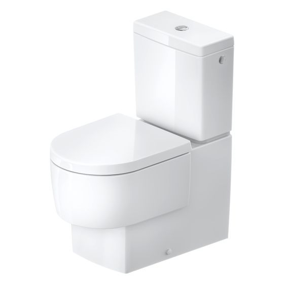 Duravit Balcoon Stand WC für Kombination 650x370x400mm Weiß Hochglanz DuraShield 45/3l Verdrängung rimless waagerecht