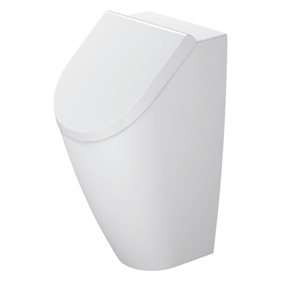 Duravit ME by Starck Urinal 350x300x585mm Weiß Seidenmatt Rimless Absauger Zulauf hinten waagerecht