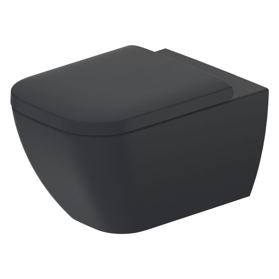 Duravit Happy D.2 Wand-WC 540x365x335mm Anthrazit Matt 45l HygieneGlaze Plus Tiefspüler rimless waagerecht