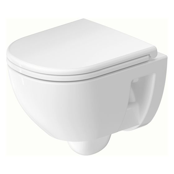 Duravit D-Code Wand-WC 480x370x360mm Weiß Hochglanz 45l Tiefspüler rimless waagerecht