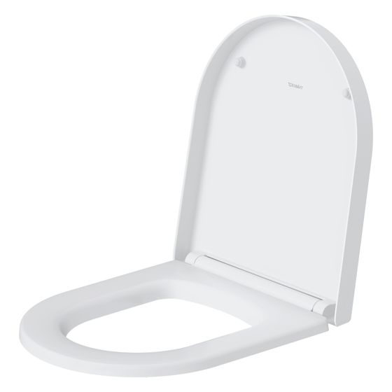 Duravit ME by Starck WC-Sitz Weiß Seidenmatt, 374x40x438mm, mit Absenkautomatik, Sitzgarnitur abnehmbar, überlappend