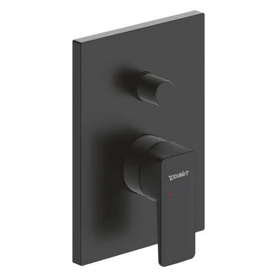Duravit Manhattan Einhebelmischer Unterputz Set, 2 Verbraucher, Mattschwarz, Rosette eckig, 125x171mm