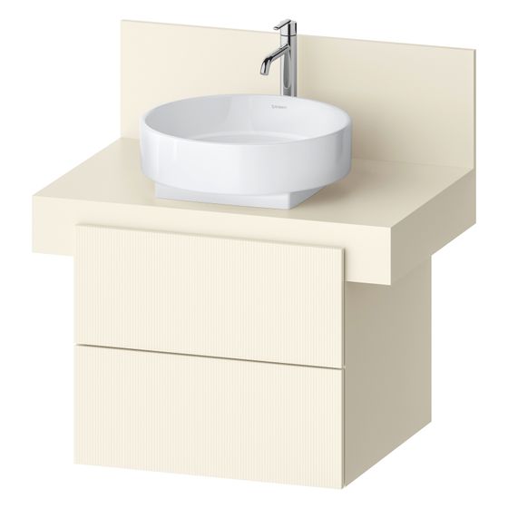 Duravit Balcoon Konsolen-Waschtischunterbau wandh. 570x600x534mm Elfenbein Strukturiert Matt/Matt ohne KSP, Dekor 2 SK, Grifflos