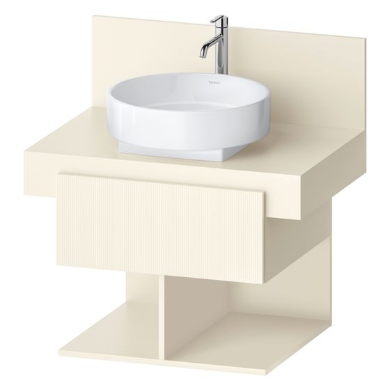 Duravit Balcoon Konsolen-Waschtischunterbau wandhäng. 570x600x534mm Elfenbein Strukturiert Matt/Matt ohne KSP, Dekor 1 SK, 2 oF