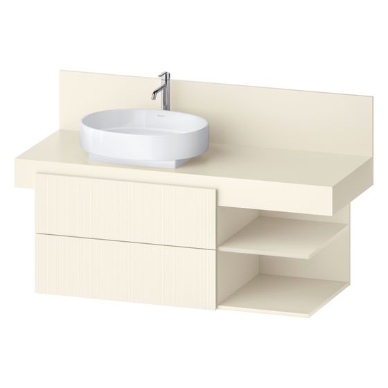 Duravit Balcoon Konsolen-Waschtischunterbau wandhäng. 570x1200x534mm Elfenbein Strukturiert Matt/Matt ohne KSP, 2 R SK/oF