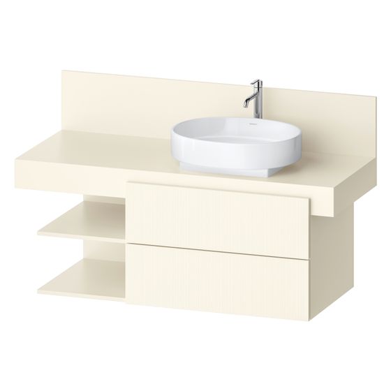 Duravit Balcoon Konsolen-Waschtischunterbau wandhäng. 570x1200x534mm Elfenbein Strukturiert Matt/Matt ohne KSP, 2 L SK/oF