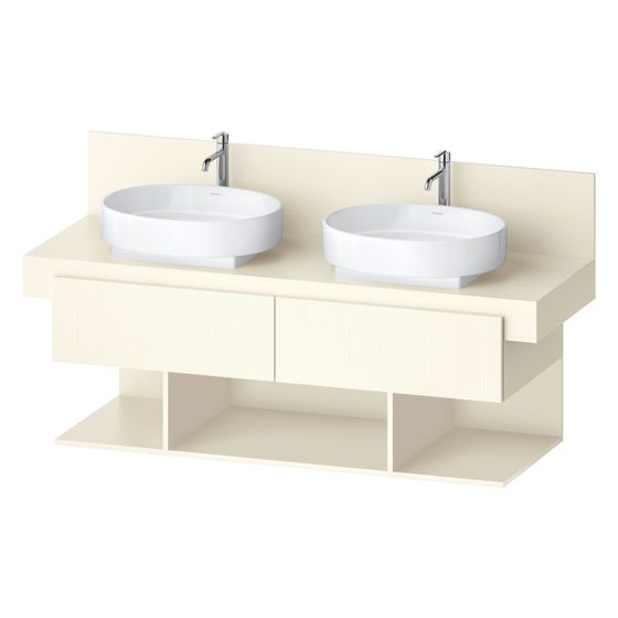 Duravit Balcoon Konsolen-Waschtischunterbau wandh. 570x1400x534mm Elfenbein Strukturiert Matt/Matt ohne KSP, 2 SK