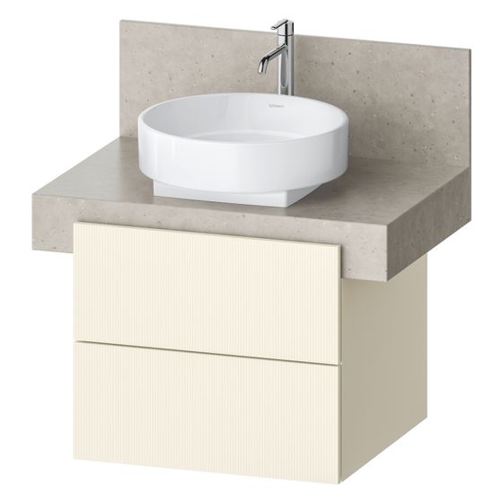 Duravit Balcoon Konsolen-Waschtischunterbau wandh 570x600x522mm Elfenbein Strukturiert Matt/Matt, ohne KSP, Dekor, 2 SK