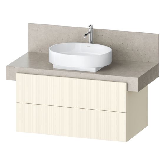 Duravit Balcoon Konsolen-Waschtischunterbau wandh 570x1000x522mm Elfenbein Strukturiert Matt/Matt, ohne KSP Dekor 2 SK