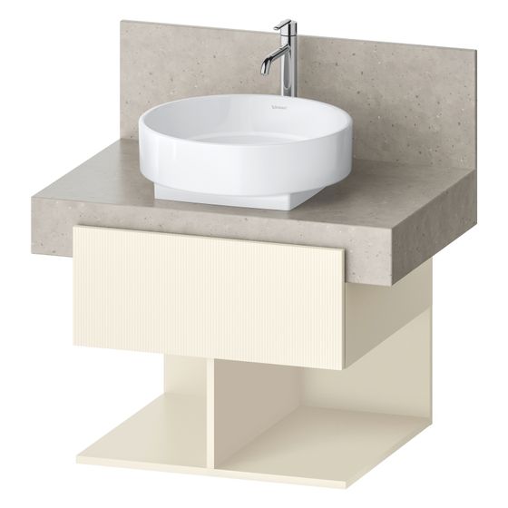 Duravit Balcoon Konsolen-Waschtischunterbau wandhäng. 570x600x522mm Elfenbein Strukturiert Matt/Matt ohne KSP, Dekor 1 SK, 2 oF