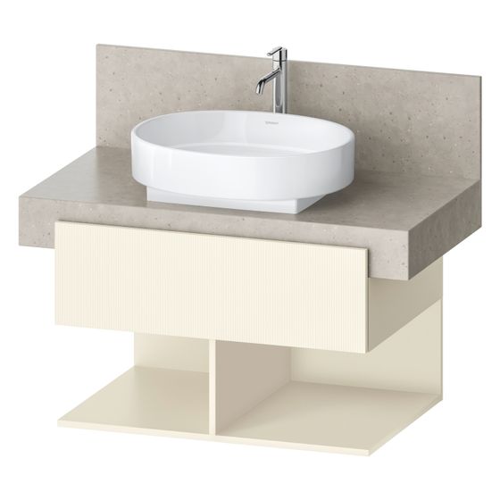 Duravit Balcoon Konsolen-Waschtischunterbau wandhäng. 570x800x522mm Elfenbein Strukturiert Matt/Matt ohne KSP, Dekor 1 SK, 2 oF