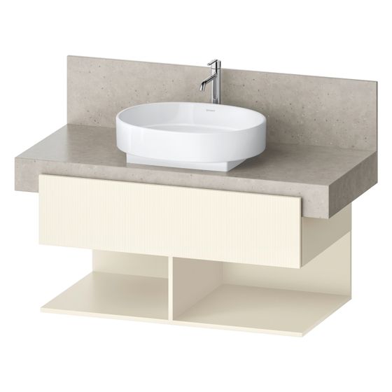 Duravit Balcoon Konsolen-Waschtischunterbau wandhäng. 570x1000x522mm Elfenbein Strukturiert Matt/Matt ohne KSP Dekor 1 SK, 2 oF