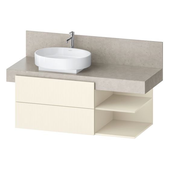Duravit Balcoon Konsolen-Waschtischunterbau wandhäng. 570x1200x522mm Elfenbein Strukturiert Matt/Matt ohne KSP, 2 R SK/oF