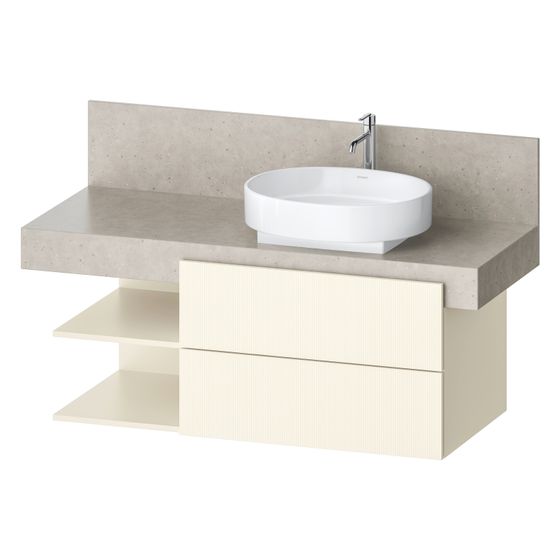 Duravit Balcoon Konsolen-Waschtischunterbau wandhäng. 570x1200x522mm Elfenbein Strukturiert Matt/Matt ohne KSP, 2 L SK/oF