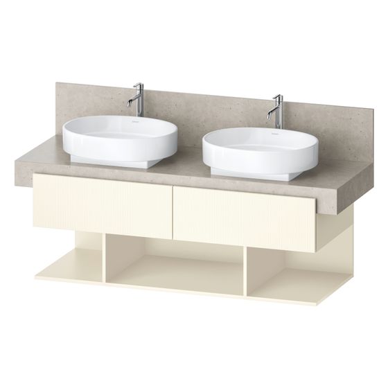 Duravit Balcoon Konsolen-Waschtischunterbau wandh. 570x1400x522mm Elfenbein Strukturiert Matt/Matt ohne KSP, 2 SK