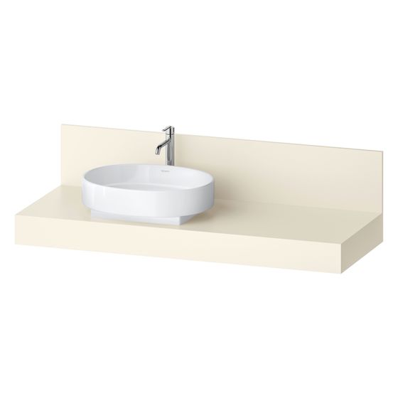 Duravit Balcoon Konsole 550x1400x370mm Elfenbein Matt ohne Konsolenträger 1 Ausschnitt/Waschplatz L