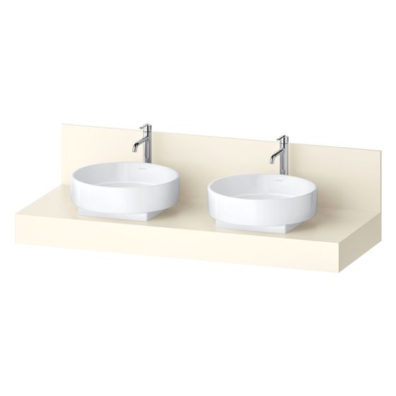 Duravit Balcoon Konsole 550x1400x370mm Elfenbein Matt ohne Konsolenträger 2 Ausschnitte/Waschplätze B